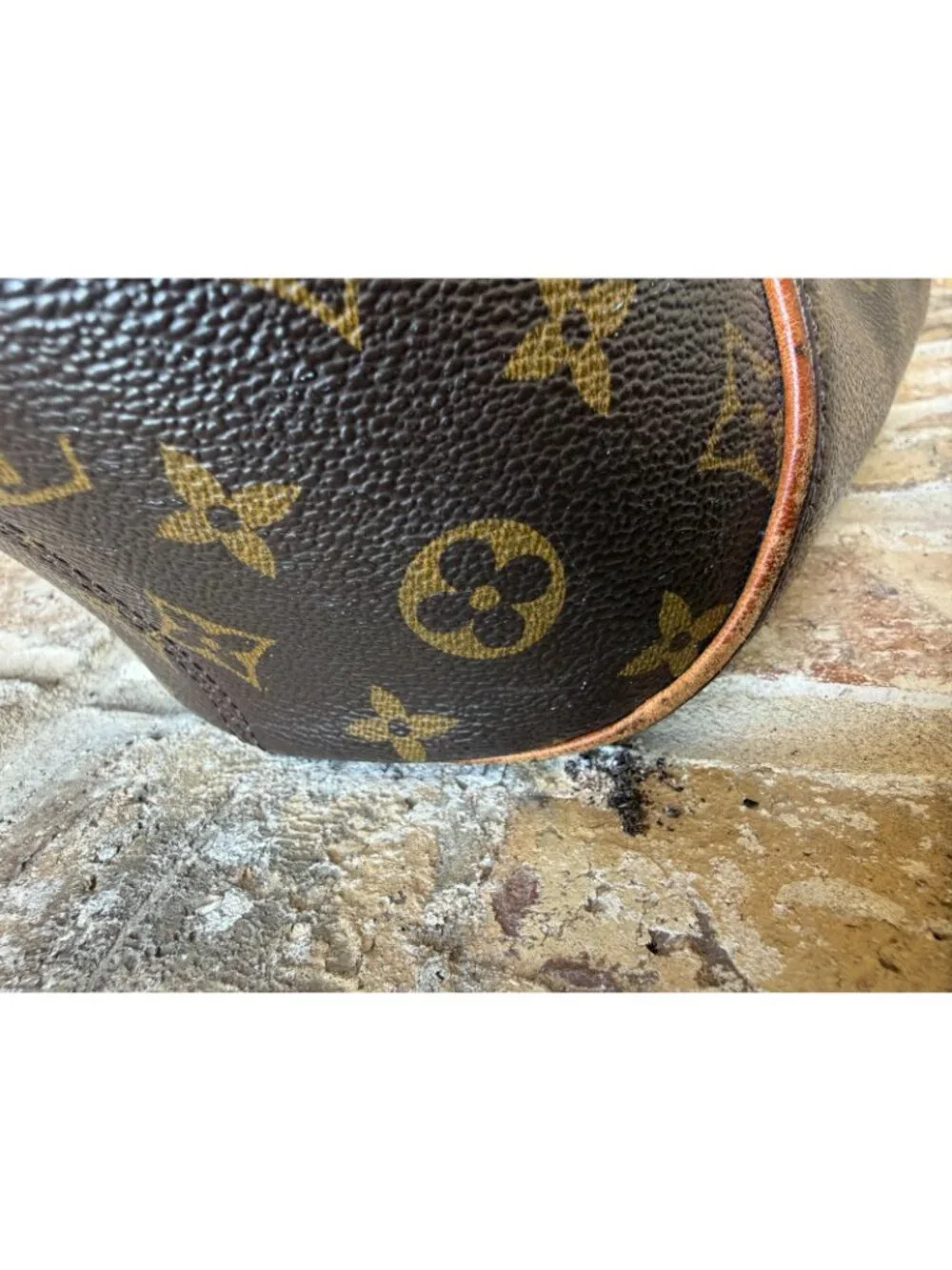 Louis vuitton ellipse bag MM vintage leather classic monogram print brown *read*